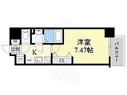 Luxe上新庄 1Kの間取図画像