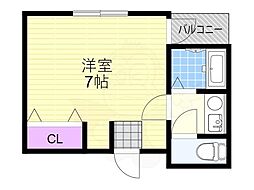 パークロード 1Kの間取図画像