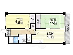 エトワール小松 2LDKの間取図画像