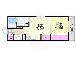 La famille K 新大阪 1LDKの間取図画像