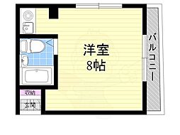 ケティ淡路 ワンルームの間取図画像