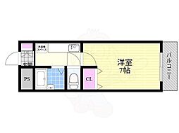AXISアルテハイム淡路 1Kの間取図画像