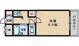 ウィークリーイン新大阪パート2 1Kの間取図画像