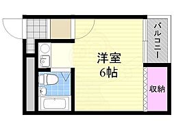 スリーデイズ新大阪 1Kの間取図画像