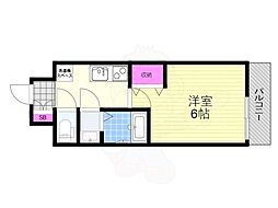 CORVAL新大阪 1Kの間取図画像