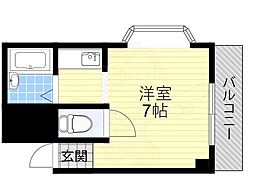 エム・エムハイツ東棟 ワンルームの間取図画像