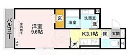 フォーシーズンズ瑞光 1Kの間取図画像