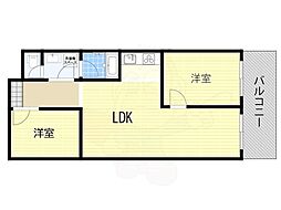 東淀川ホームプラザ 2LDKの間取図画像