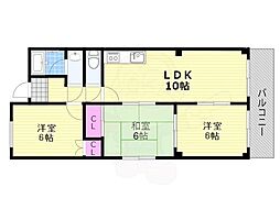 シャルル新大阪 3LDKの間取図画像