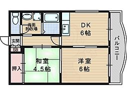 ノムラマンション 2DKの間取図画像