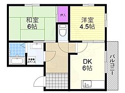 SOUTH-1 2DKの間取図画像
