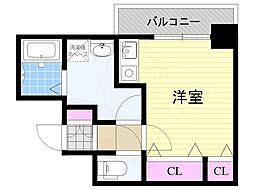 C.WING ワンルームの間取図画像