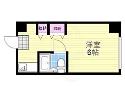 ステュディオ新大阪 ワンルームの間取図画像