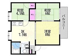 サンライフN 3DKの間取図画像