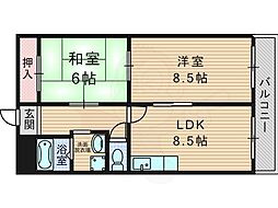 アイバレー新大阪 2LDKの間取図画像