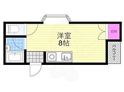 ヒルトンハマダ ワンルームの間取図画像