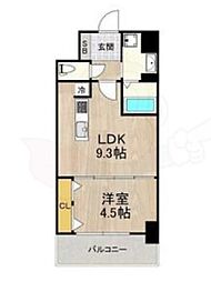 グランルクレ新大阪 1LDKの間取図画像