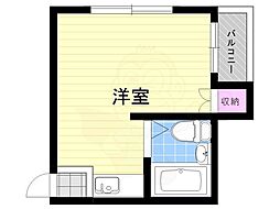 青山ハイツ淡路 ワンルームの間取図画像