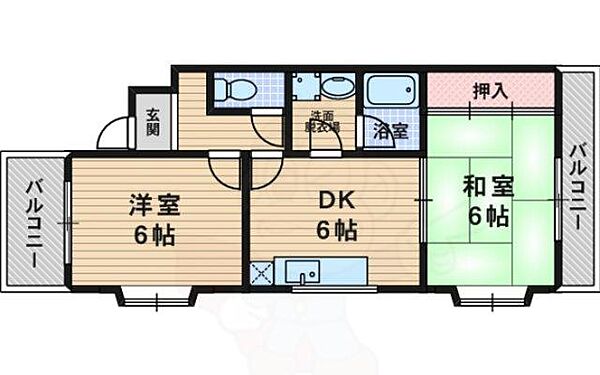 シャンボール淀川3 ｜大阪府大阪市東淀川区大桐２丁目(賃貸マンション2DK・2階・40.21㎡)の写真 その2