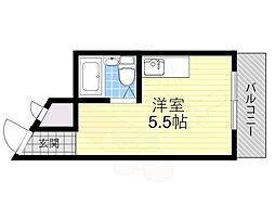 サンロイヤル柴島パート3 3階ワンルームの間取り