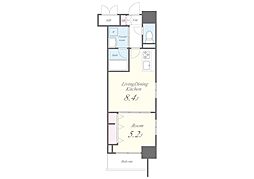 新宿区若松町マンション 1LDKの間取図画像