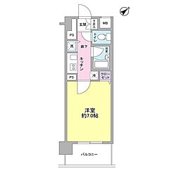 サンピエス河田町 1Kの間取図画像
