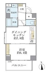 リエール若松町 1DKの間取図画像
