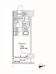 市谷仲之町ViewApartment 1Kの間取図画像