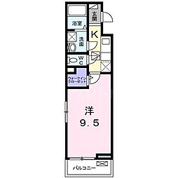 つくばエクスプレス 柏たなか駅 徒歩24分の賃貸アパート 2階1Kの間取り