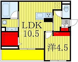 つくばエクスプレス 柏の葉キャンパス駅 徒歩15分の賃貸マンション 1階2LDKの間取り
