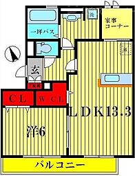 つくばエクスプレス 流山おおたかの森駅 徒歩12分の賃貸アパート 3階1LDKの間取り