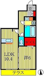 JR常磐線 柏駅 バス15分 榎木戸下車 徒歩14分の賃貸アパート 1階1LDKの間取り