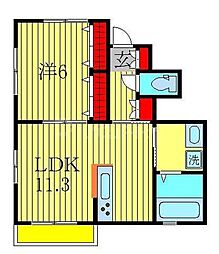 つくばエクスプレス 流山おおたかの森駅 徒歩15分の賃貸マンション 1階1LDKの間取り