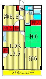 つくばエクスプレス 流山セントラルパーク駅 徒歩15分の賃貸マンション 3階3LDKの間取り