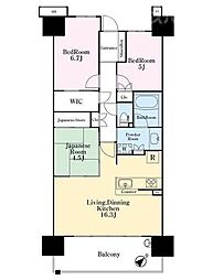 オーベルグランディオおおたかの森ビューコート 3LDKの間取図画像