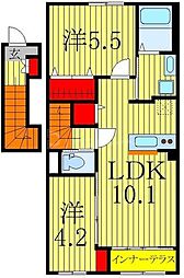 エルフォルク 2LDKの間取図画像
