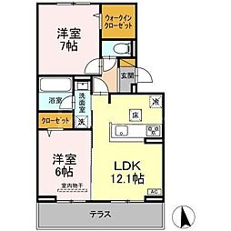 ヴィレオ 2LDKの間取図画像