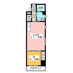 ハイヤーム桜台 1LDKの間取図画像
