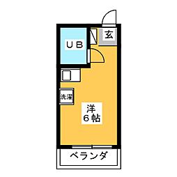 第3ハイツエルモア ワンルームの間取図画像