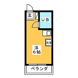 第3ハイツエルモア ワンルームの間取図画像