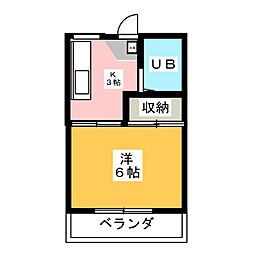 ハウス司 1Kの間取図画像