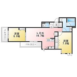 練馬区豊玉南1丁目マンション 2LDKの間取図画像