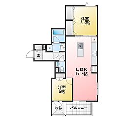 練馬区豊玉南1丁目マンション 2LDKの間取図画像