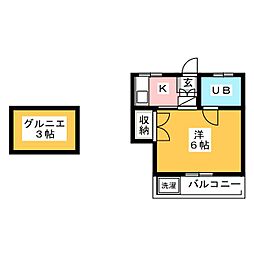 ホワイトコーポA 1Kの間取図画像