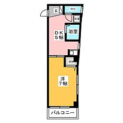 グランドステータス並木 1DKの間取図画像