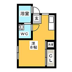 プライム ワンルームの間取図画像