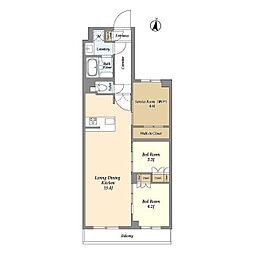 ASYLCOURT練馬中村橋 2SLDKの間取図画像