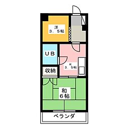 サンボア茂木 2Kの間取図画像