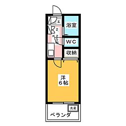 クリスタルガーデン 1Kの間取図画像
