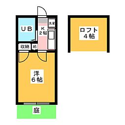 白洋館 1Kの間取図画像